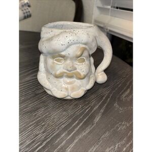 Santa Claus Mug cup  Speckled Stoneware  5" Tall